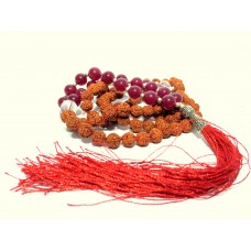 Red Agate with Rudraksh 108 Bead